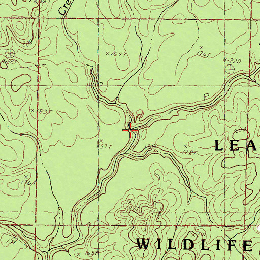 Topographic Map of Hickory Flat Branch, MS