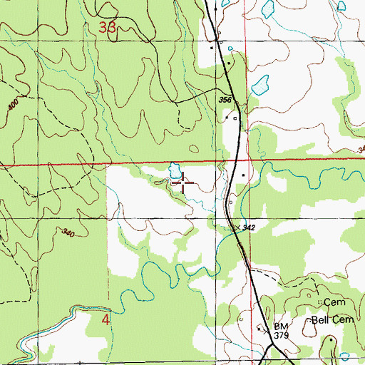 Topographic Map of Browder Cemetery, MS