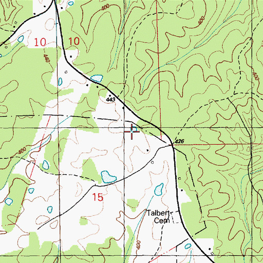 Topographic Map of Cassels Cemetery, MS