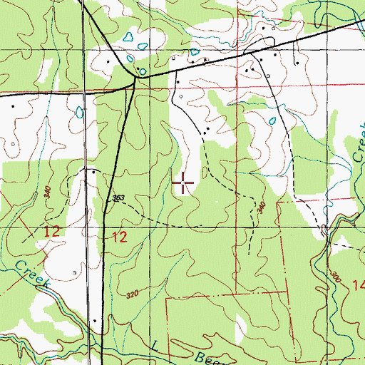 Topographic Map of Caston Cemetery, MS
