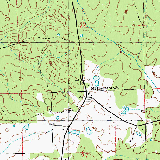 Topographic Map of Cedar Grove School (historical), MS