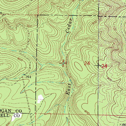 Topographic Map of Barber Creek, AR