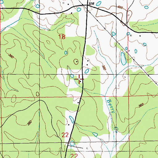 Topographic Map of Hazelwood-Causey Cemetery, MS