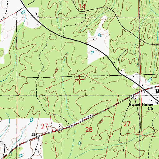 Topographic Map of Jenkins Cemetery, MS