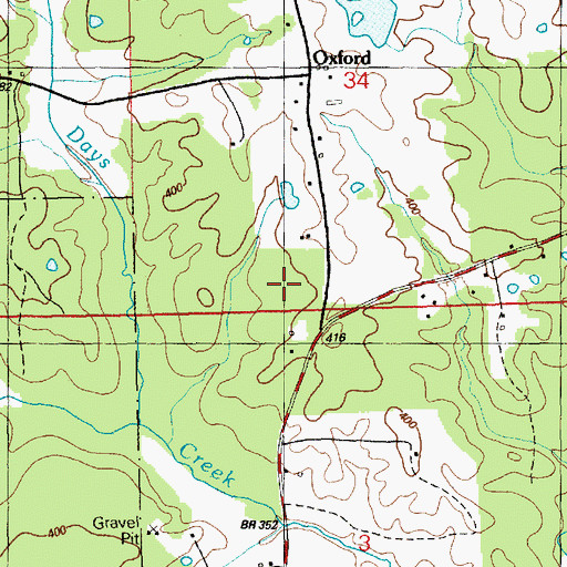 Topographic Map of Jonathan Day Cemetery, MS
