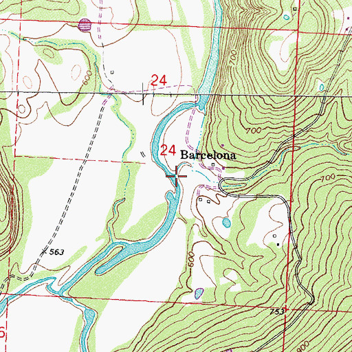 Topographic Map of Barcelona, AR