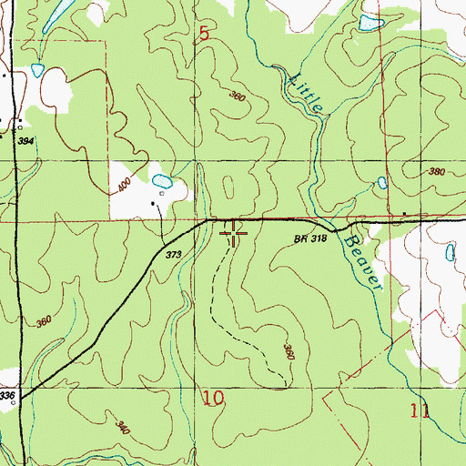 Topographic Map of Lusk Cemetery, MS