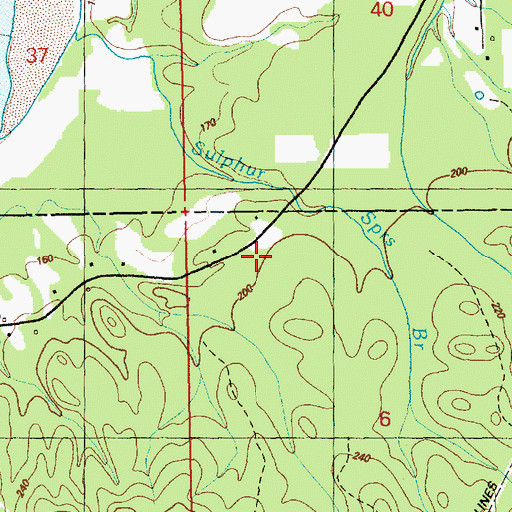 Topographic Map of Marvin Huff Cemetery, MS