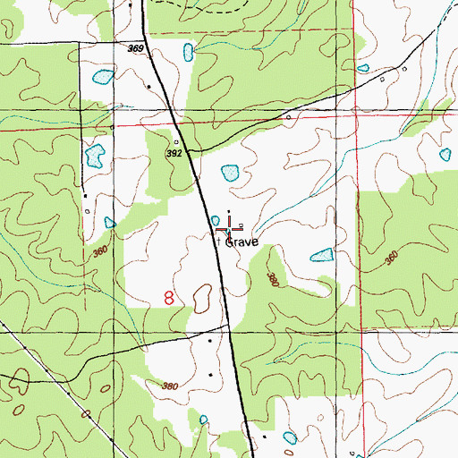 Topographic Map of Mayhall Cemetery, MS
