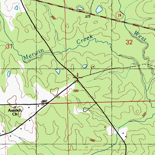 Topographic Map of Merwin (historical), MS