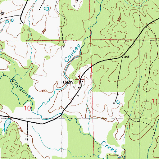 Topographic Map of Norman Cemetery, MS