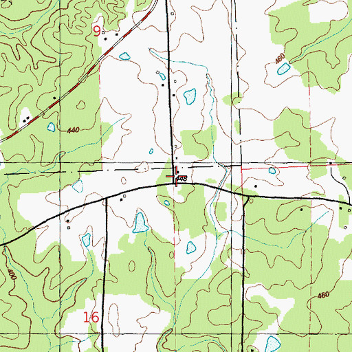 Topographic Map of Nunnery Store (historical), MS