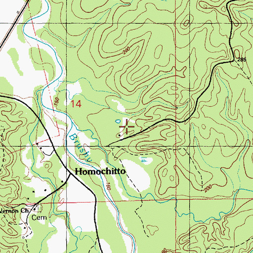 Topographic Map of O'Neal Cemetery, MS