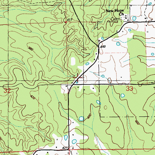 Topographic Map of Oxford School (historical), MS