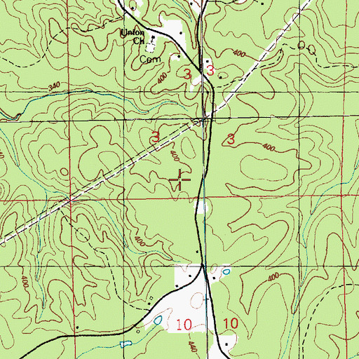Topographic Map of Raner (historical), MS