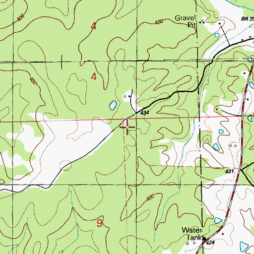 Topographic Map of Richard Anderson Cemetery, MS