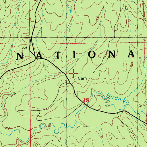 Topographic Map of Stubbs Cemetery, MS