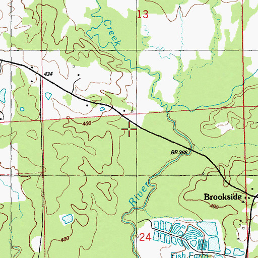 Topographic Map of Wactor Cemetery, MS