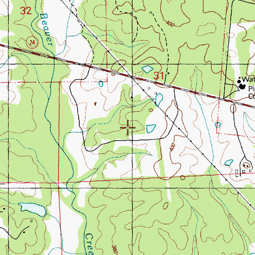 Topographic Map of William Huff Cemetery, MS