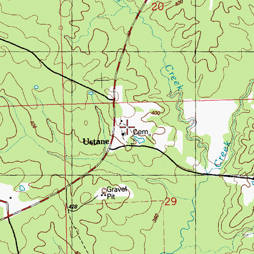 Topographic Map of Zion Hill Cemetery, MS