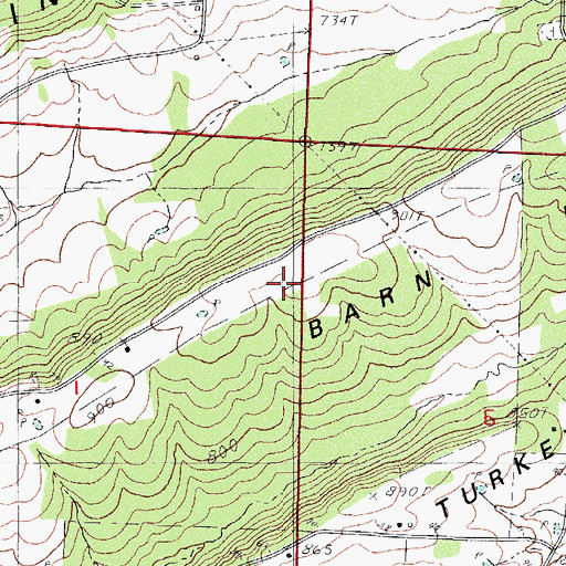 Topographic Map of Barn Hill, AR
