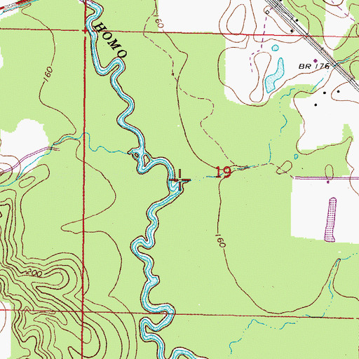 Topographic Map of Baylss Branch, MS