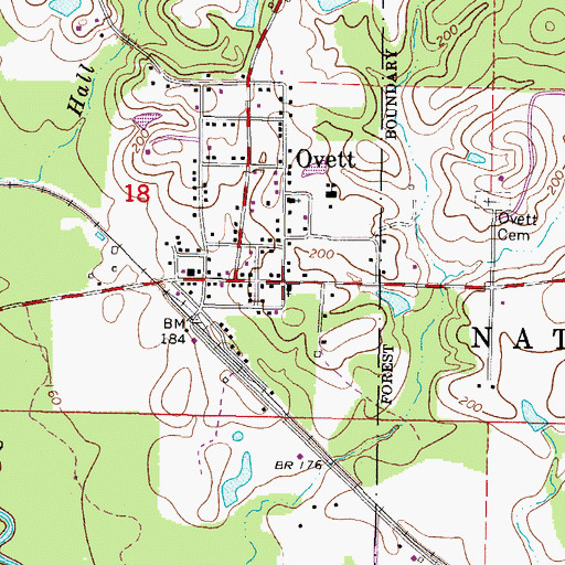 Topographic Map of Faith Baptist Church, MS