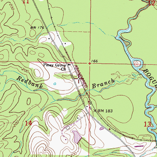 Topographic Map of Fox (historical), MS