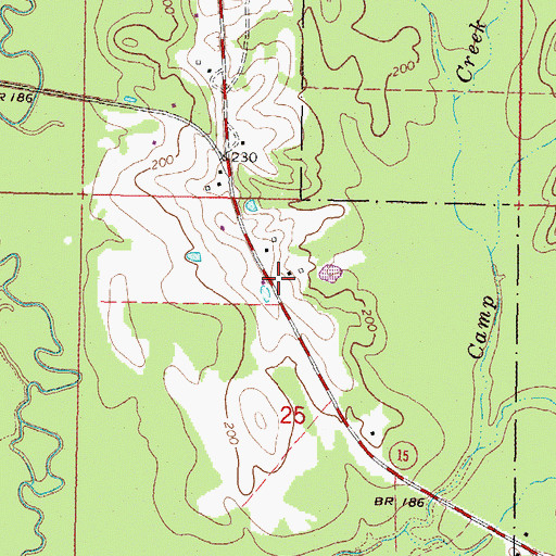 Topographic Map of Landrum School (historical), MS