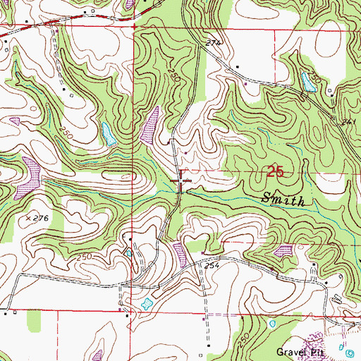 Topographic Map of McInnis Mill (historical), MS