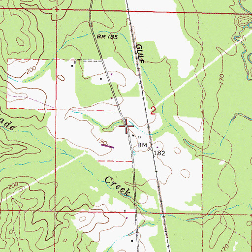 Topographic Map of Monarch, MS