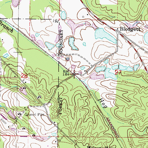 Topographic Map of Tiger (historical), MS