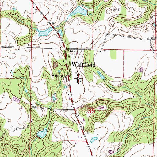 Topographic Map of Whitfield Line School, MS