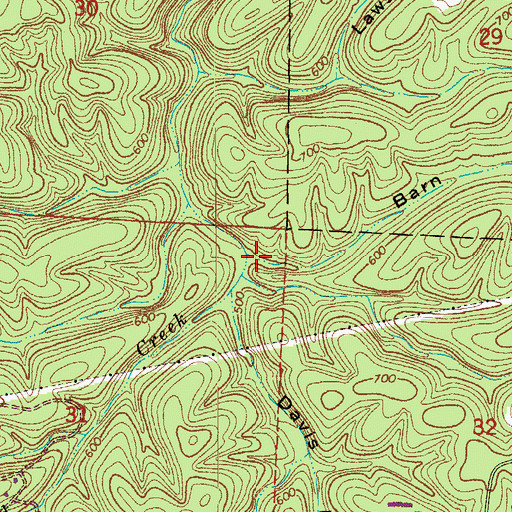 Topographic Map of Barn Hollow, AR