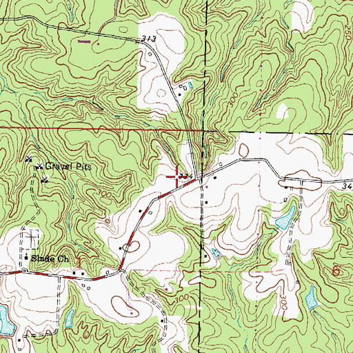 Topographic Map of Dearman Church (historical), MS