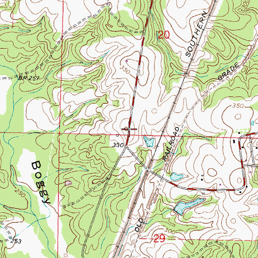 Topographic Map of Hanford, MS