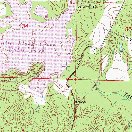 Topographic Map of Little Black Creek Water Park, MS