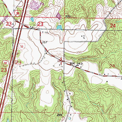 Topographic Map of Tyner School (historical), MS