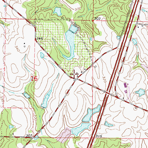 Topographic Map of Yawn School (historical), MS