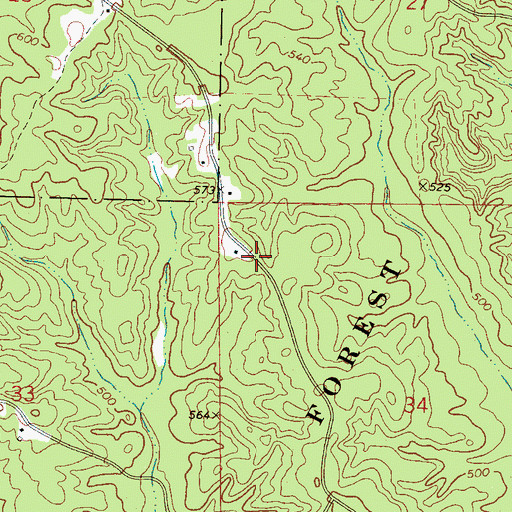 Topographic Map of Jackson School (historical), MS