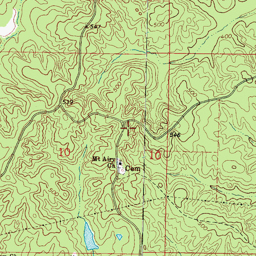 Topographic Map of Mount Airy School (historical), MS