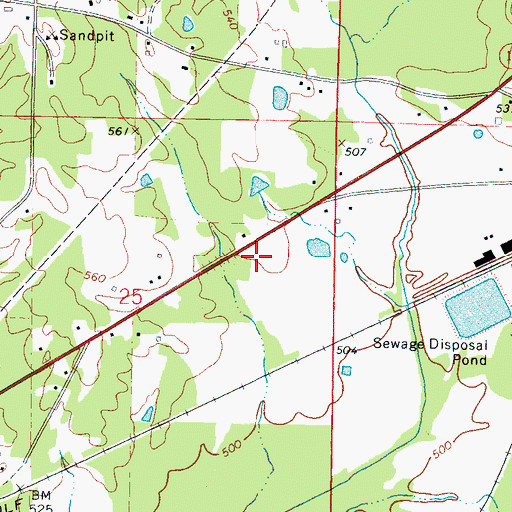 Topographic Map of Springfield (historical), MS
