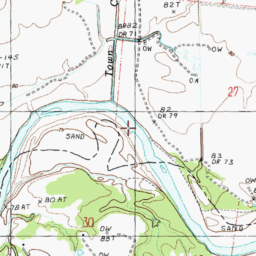 Topographic Map of Commencement Oil Field, MS