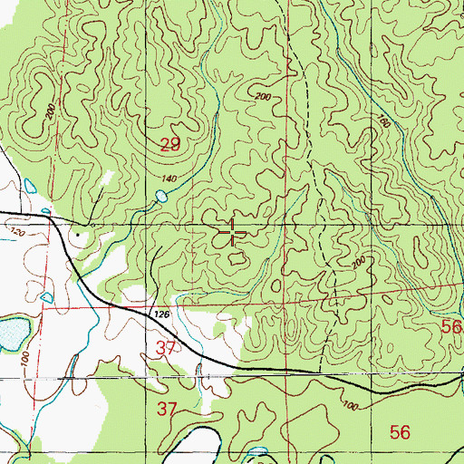 Topographic Map of Courtland Oil Field, MS