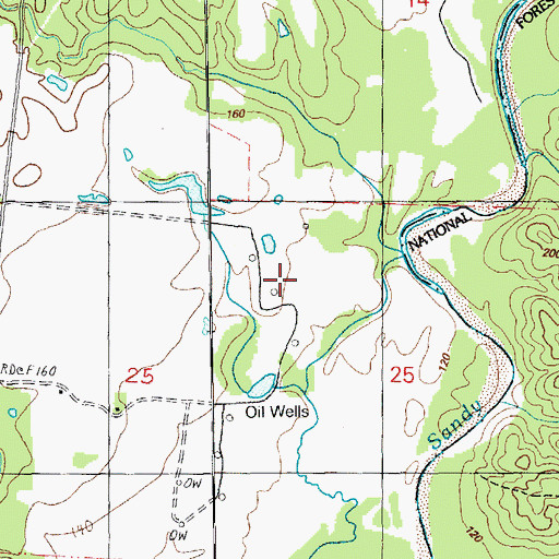 Topographic Map of Moorland Oil Field, MS