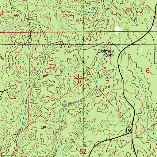 Topographic Map of North Pelucid Bayou Oil Field, MS