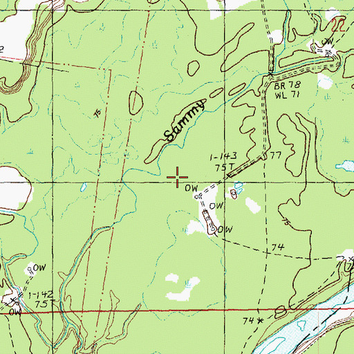 Topographic Map of South Sammy Creek Oil Field, MS