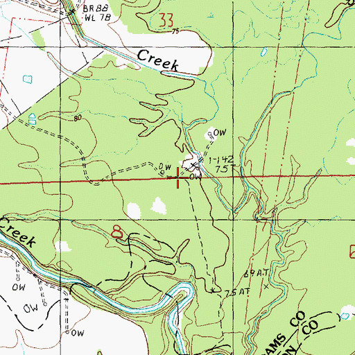 Topographic Map of Southeast Ellislie Oil Field, MS