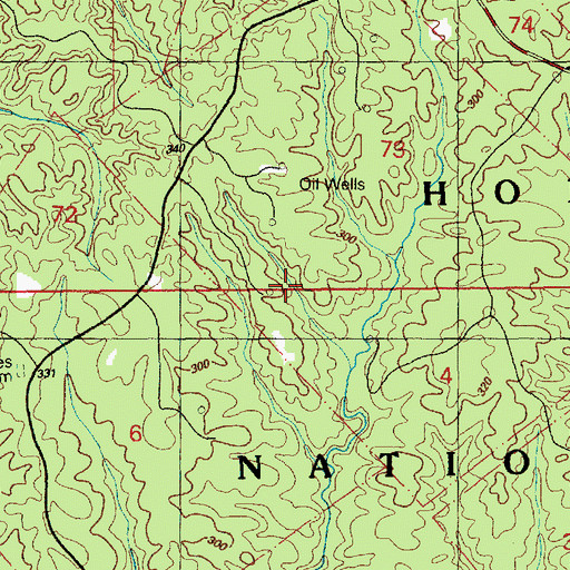 Topographic Map of West Locust Hill Oil Field, MS