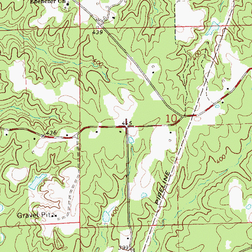 Topographic Map of Beams Store (historical), MS